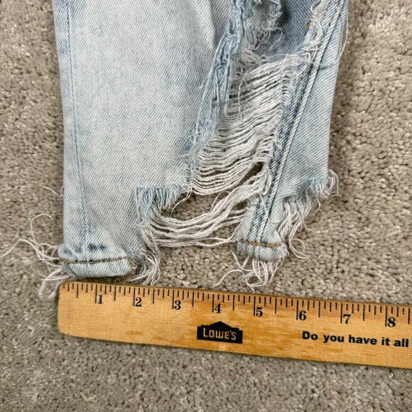 American Eagle Women's 4 Mom Jean Light Wash Distressed Ripped Denim Jeans - Picture 5 of 11